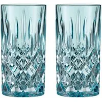 Nachtmann Cocktailglas Nachtmann Noblesse Longdrinkglas Aqua 2er Set, Kristallglas
