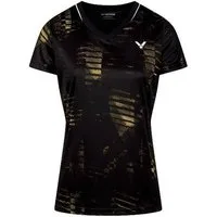 VICTOR T-Shirt Sport-Shirt T-54102 C (100% Polyester) schwarz/gelb Damen