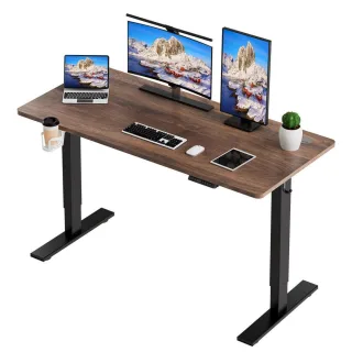 Homavo Schreibtisch, Braun, Metall, Holz Optik, Rechteckig, 60x69x120 cm, Arbeitszimmer, Schreibtische, Bürotische