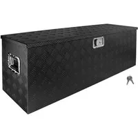 Trucky Anhänger-Deichselbox Deichselbox Werkzeugkasten Truckbox Alu Box Transportbox D210 Schwarz