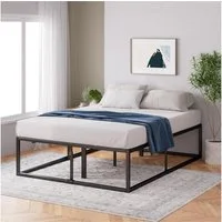 ZINUS Bettgestell Joseph - Stabiler Bettrahmen mit Holzlattenrost & Stauraum (Bis 318 kg belastbar, 1-tlg., Doppel/Einzelbett, Schwarz, 160x200 cm), Kinderleichter Aufbau, Robust, EcoFriendly Packaging