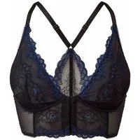 Gossard Longline-BH Lace Longline V-Bügel BH mit Frontverschluss Black/ Electric (Longline BH, 1-tlg., Spitze/Netz) verführerisch sexy