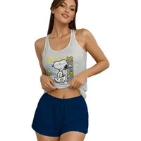 United Labels® Schlafanzug Peanuts Snoopy Schlafanzug Pyjama Set ohne Ärmel Tanktop mit Shorts