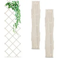 relaxdays Rankgitter Ausziehbares Rankgitter Holz 3er Set, 3er Set