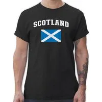 Shirtracer T-Shirt Schottland Schriftzug mit Flagge, Scots, Schottische Nation, Schotl 2026 Fussball WM Fanartikel