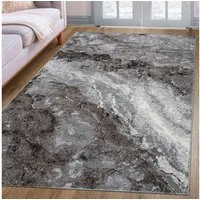 OTTO home Teppich Sonnenhang, rechteckig, Höhe: 9 mm, mit besonders weichem Flor, Kurzflor, modernes Marmor Design