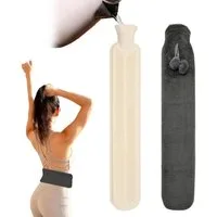 Refined Living Wärmflasche Lange Wärmflasche mit weichem Bezug 2 L Nackenwärmflasche 72 x 12cm, (Hot Water Bottle Bettflasche Schlauch Gummi-wärmflasche mit bezug, 1-tlg., Große Wärmeflasche für Rücken Nacken Schulter Taille Unterleib Beine), Geburts