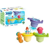 Playmobil® Schwimmbecher mit Wasserspaß (71776), Junior Aqua Konstruktions-Spielset, (6 St), Badespielzeug, Made in Europe