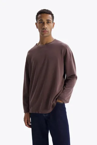 Herren Langarm T-Shirt mit Rundhalsausschnitt