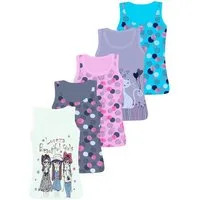 LOREZA Unterhemd 5 Mädchen Unterhemden Unterwäsche Tank Gr. 92-158 - Mix (Set, 5-St., 5er-Pack)
