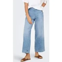 ONLY High-waist-Jeans ONLMADISON HW BUTTON WIDE CRP DNM GEN223 Baumwollmischung, High Waist, knöchelfrei