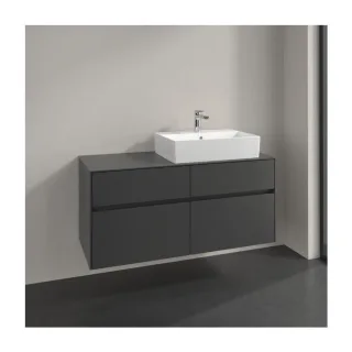 Villeroy und Boch Collaro Waschtischunterschrank C130B0VR 120x54,8x50cm, Waschtisch rechts, LED-Beleuchtung 8,8 W, graphite