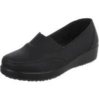 Ital-Design Damen Slipper mit Schlupfeinstieg und Komfortsohle Slipper (91783530) Keilabsatz/Wedge Mokassins in Schwarz