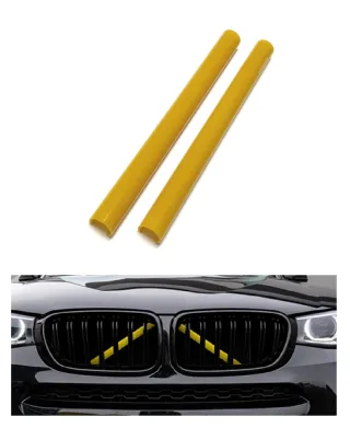 2x Kühlergrill Streben in Gelb hinter dem Kühlergrill für BMW G01 G02 G05 G06 G07 G30 G38 G32