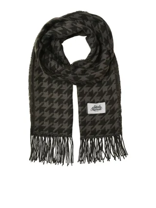 JACK&JONES - JACREDHOOK CHECK SCARF black - Gr. - ONE SIZE