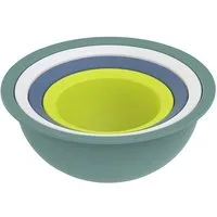 ROTHO Schüssel Caruba Set mit 3 Schalen und 1 Sieb, Kunststoff (PP) BPA-frei, Kunststoff