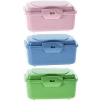 HAC24 Lunchbox Mini Snackbox Aufbewahrungsdose Küche Obst Gemüse Vesperdose, Kunststoff, (3-tlg), 350 ml mit Klick Verschluss