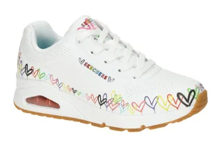 Skechers 177917 WMLT UNO - LOVE ALL AROUND sportliche Damen-Halbschuhe wei?/m...