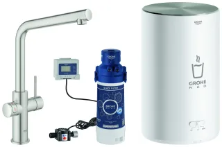 Grohe Armatur und Boiler Red Duo 30327 30327 M-Size L-Auslauf supersteel, 30327DC1 30327DC1
