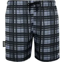 GUGGEN Mountain Badeshorts Badehose Herren Badeshorts 1862 Boardshorts Schwimmhose mit Kordelzug Beachshorts Boardshorts Schwimmhose Männer grau kariert