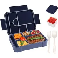 Agger Lunchbox Brotdose Kinder mit Fächern, 1330ML Jausenbox Kinder (Löffel & Gabel), Kinder Brotdose,Kinderfreundliche Verriegelung,BPA-Frei,Auslaufsicher