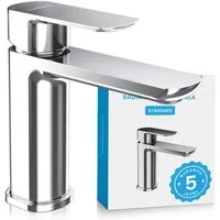 Bächlein Badarmatur Elegante Waschtischarmatur Mizarela (Chrom) hochwertiger Wasserhahn im minimalistischen Design