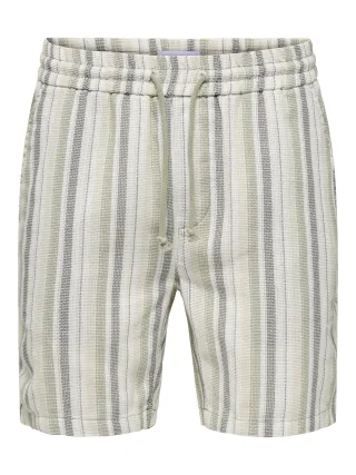 ONLY&SONS - ONSTREV LIFE REG STRU STRIPE SHORTS NOOS seagrass - Gr. - S