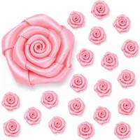 Creativery Streudeko, Satinrosen 2cm zum Basteln & Aufnähen 20 Stück Hellrosa