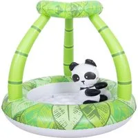 SunClub Planschbecken Kinderpool 98x80 cm, (Einzelpack, 1-tlg., aufblasbares Kinderbecken), Bambus Pool mit Pandaspielzeug und aufblasbarem Boden