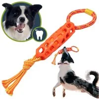 Sarcia.eu Zerrspielzeug Zerrspielzeug für Hunde mit Gummimesh 40 cm, Baumwollschnur