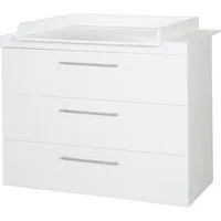 roba® Wickelkommode Kimi - Aus Holz - Weiß - 3 Schubladen mit Softclose - Babyzimmer