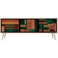 SPACEREBELS TV-Schrank mit Türen Fernsehtisch Sideboard Board mit Stauraum Tisch mit Beinen Lowboards 161 cm Fernsehschrank