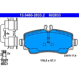 ATE Bremsbel?ge vorne Mercedes A-Klasse W168 A140 A160 CDI