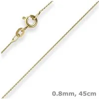 Schmuck Krone Goldkette 0,8mm Rund-Ankerkette aus 375 Gelbgold 45cm, Gold 375