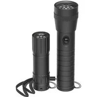 Hama LED Taschenlampe LED Taschenlampe, 2er Set (Mini Taschenlampe und große Taschenlampe), stoßfest, robust, stromsparend aus Aluminium