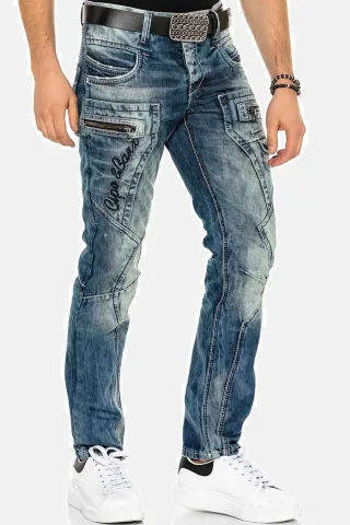 Cipo & Baxx 5-Pocket-Jeans "Jeans" im lässigen Biker-Stil, C-1178
