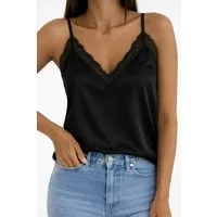 Worldclassca Trägertop Worldclassca Damen Trägertop mit Spitze Sommer Spaghetti Top Locker Trägertop mit Spitze - Sommer Top