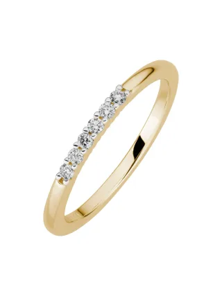 Lyomi Ring 585/- GG/rhod. 6 synth. Diam. 0,11ct.