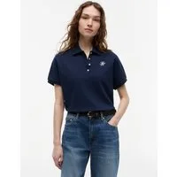 Tommy Hilfiger Poloshirt TH SCRIPT MODERN SS POLO Baumwollmischung, Polokragen, kurze Knopfleiste