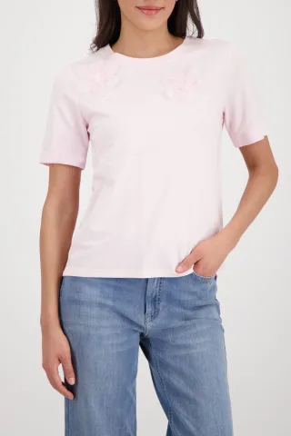 monari - T-Shirt mit 3D-Blumen french rose - Gr. - 36