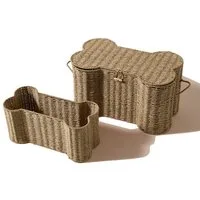 vertbaudet Aufbewahrungskorb Hundespielzeug-Aufbewahrungsbox, 2er-Set, Knochenform