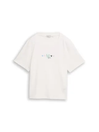 Tom Tailor - T-Shirt aus Baumwolle off white - Gr. - M