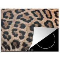 MuchoWow Herd-Abdeckplatte Leopardenmuster, Vinyl, (1 tlg), Abdeckplatte für Ceranfeld, Herd Inductionsmatte, 57.6x51.6 cm