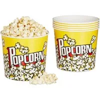 relaxdays Snackschale Popcorn Eimer wiederverwendbar 6er Set, Kunststoff