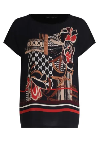Betty Barclay - Blusenshirt schwarz/rot - Gr. - 40
