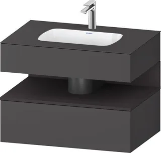Duravit Qatego Einbauwaschtisch mit Konsolenwaschtischunterbau Graphit Matt & Supermatt 800x550x600  QA4785080490010