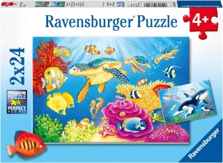 Ravensburger Kinderpuzzle 07815 - Kunterbunte Unterwasserwelt [2x 24 Teile]