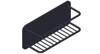 Giese Duschkorb schwarz/schwarz selbstklebend, 11230-14 11230-14