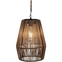 formano LED Laterne Solarlaterne Hängend IP44 Deko Gartenlaterne Flechtoptik warmweiß, LED fest integriert