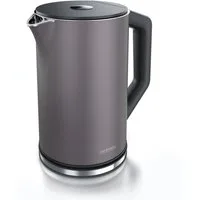 Arendo Wasserkocher aus Edelstahl, Temperatureinstellung 40°–100°C mit Anzeige, Doppelwand, 1,5 l, 2200 W, Teekocher mit Temperaturanzeige, in 5 °C-Schritten einstellbar
